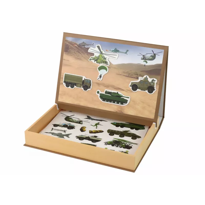 LEAN TOYS Set de puzzle magnético educativo - Temática de guerra terrestre