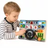 LEAN TOYS Tablero de manipulación educativo simulador volante luces sonidos