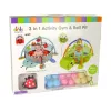 LEAN TOYS Manta de aprendizaje con parque de juegos tortuga y bolas para bebés
