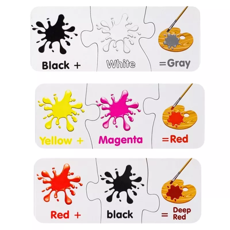 LEAN TOYS Puzzle educativo colores en inglés 10 conexiones