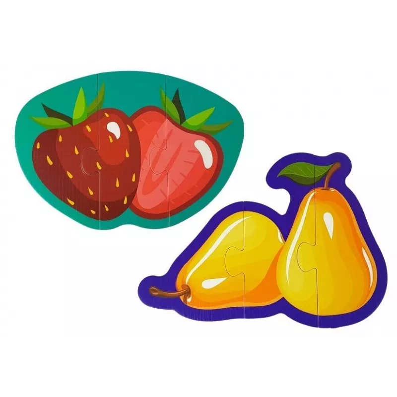 LEAN TOYS Puzzle educativo para bebés frutas 5 piezas 40 piezas