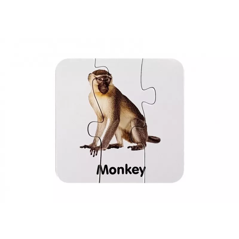 LEAN TOYS Puzzle educativo Wild Animals Puzzle 10 conexiones en inglés