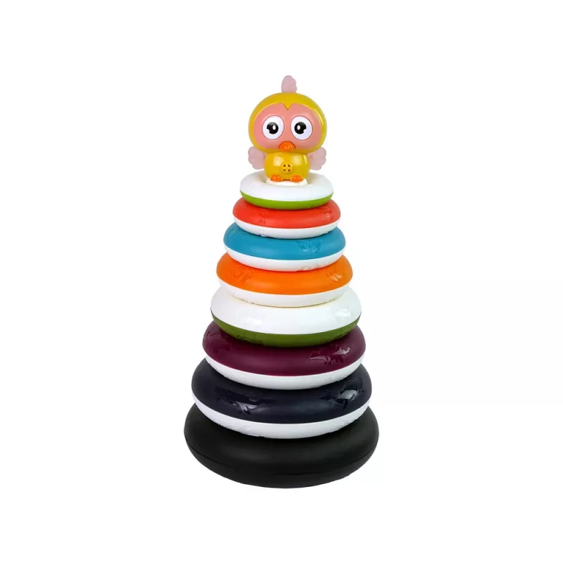 LEAN TOYS Pirámide de aprendizaje con anillas y rueda de patos