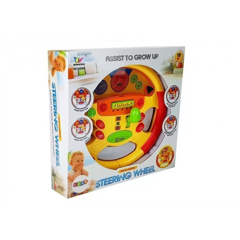 LEAN TOYS Volante de aprendizaje para bebés con efectos de sonido y luz