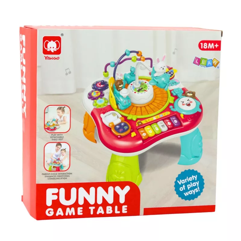 Mesa de aprendizaje LEAN TOYS panel de música interactivo piano 2 en 1 rojo