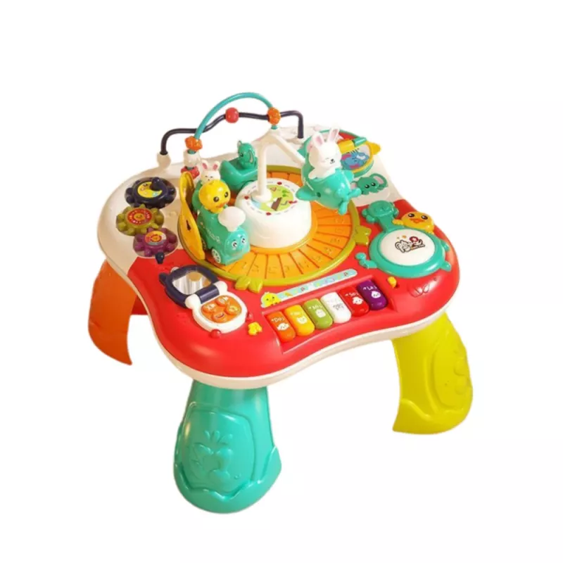 Mesa de aprendizaje LEAN TOYS panel de música interactivo piano 2 en 1 rojo