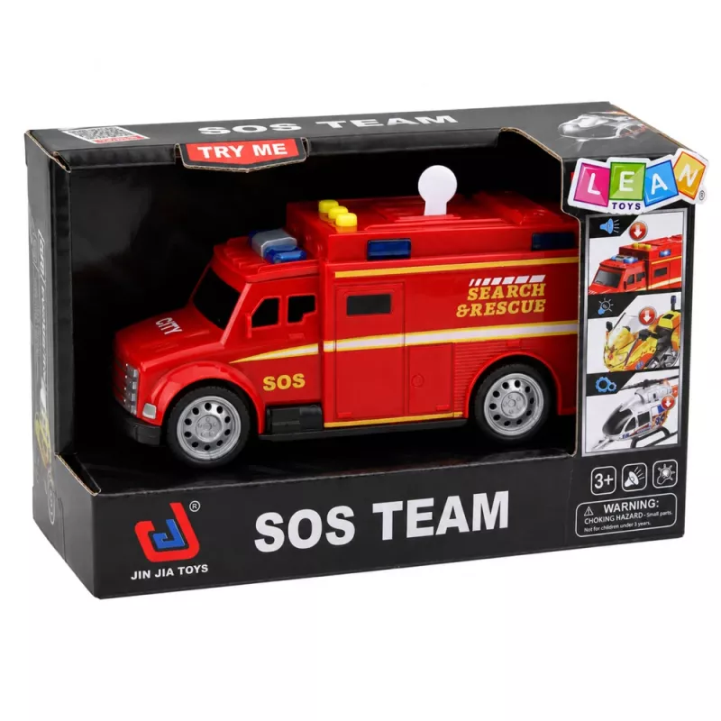 LEAN TOYS Vehículo de emergencia ambulancia luz sonido rojo 1:32