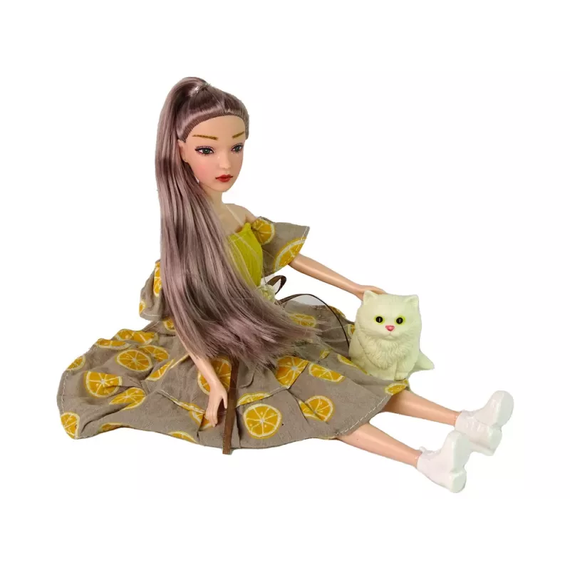 LEAN TOYS Muñeca Emily con gato molino para niños