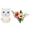 LEAN TOYS Muñeca bebé Emily de pelo largo con gato blanco