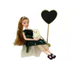 LEAN TOYS Muñeca bebé Emily Wooden Heart gato blanco
