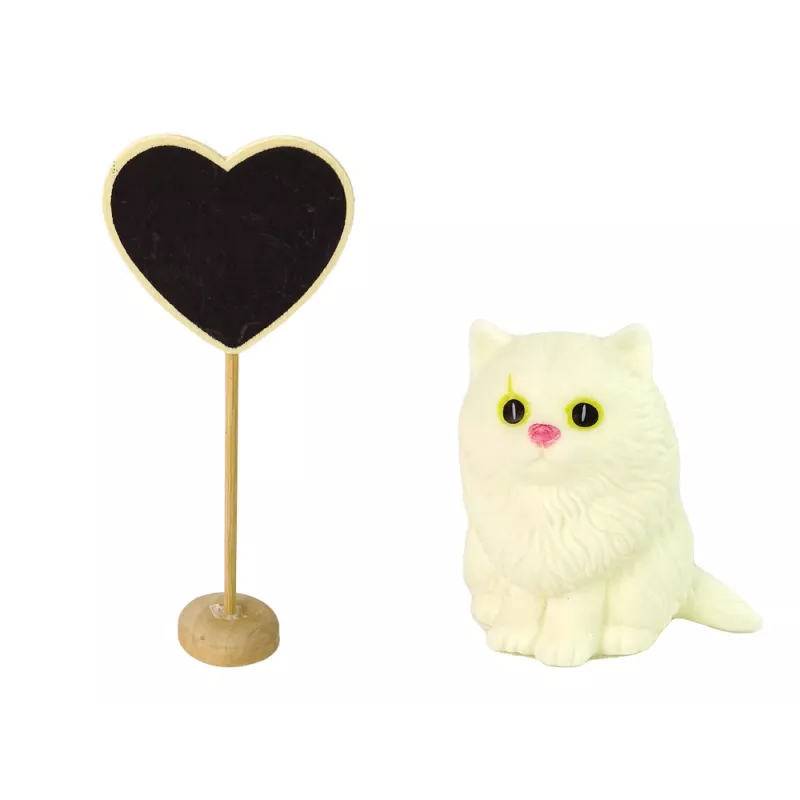 LEAN TOYS Muñeca bebé Emily Wooden Heart gato blanco