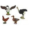LEAN TOYS Set de figuras de animales de granja granjero pájaros