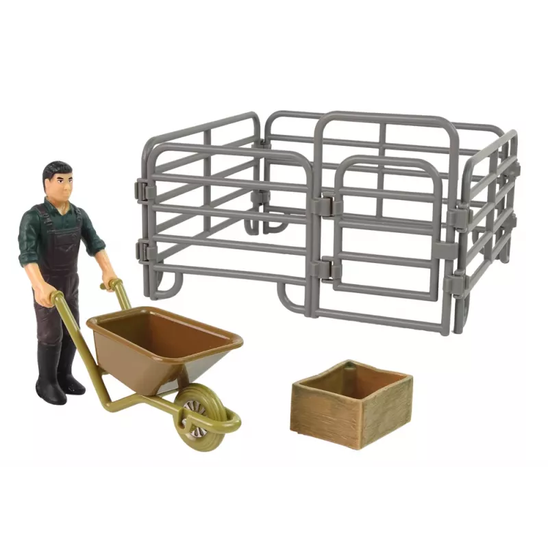 LEAN TOYS Set de figuras de animales de granja granjero pájaros