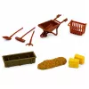 LEAN TOYS Set de granja con tractor, vehículos agrícolas, animales y accesorios – Set de juego de 28 piezas