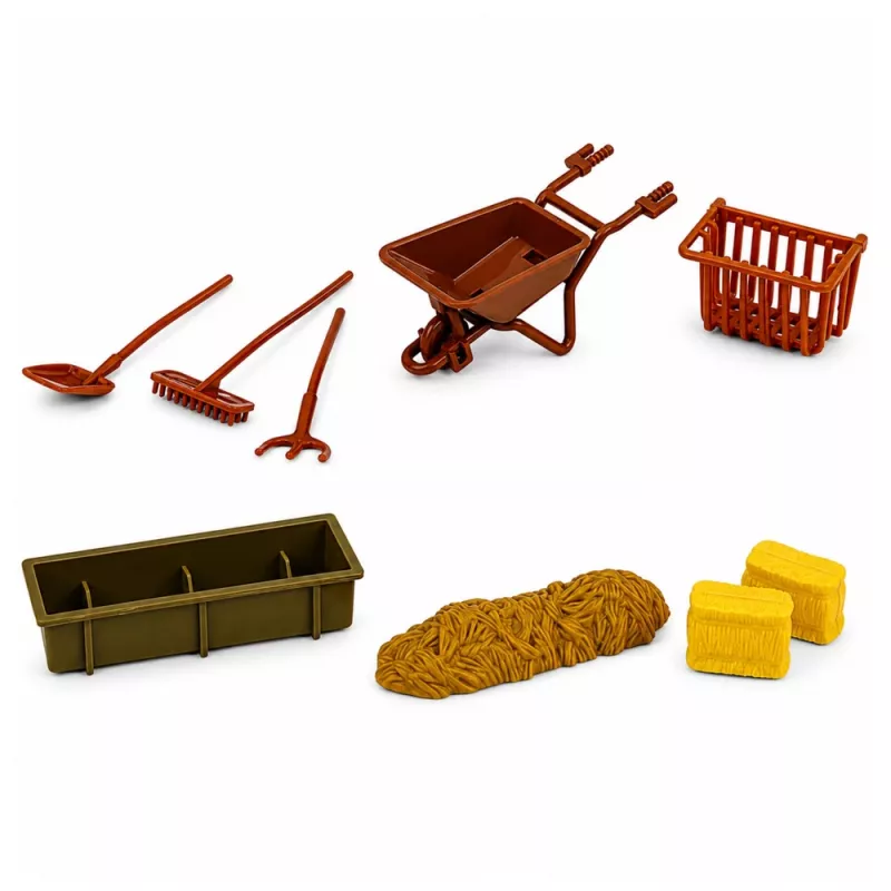 LEAN TOYS Set de granja con tractor, vehículos agrícolas, animales y accesorios – Set de juego de 28 piezas