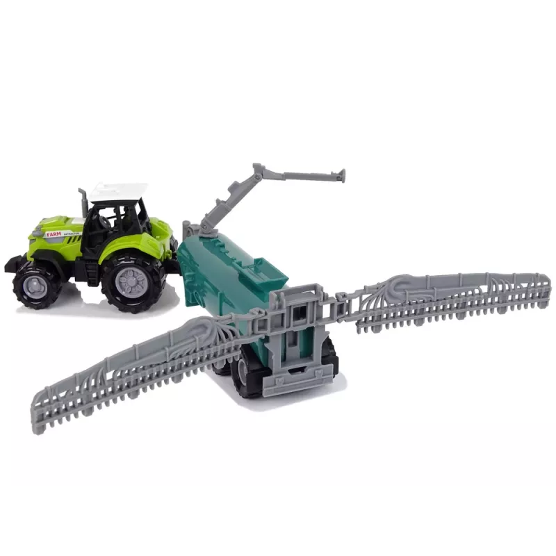 LEAN TOYS Tractor de granja con pulverizador sonido de granja verde