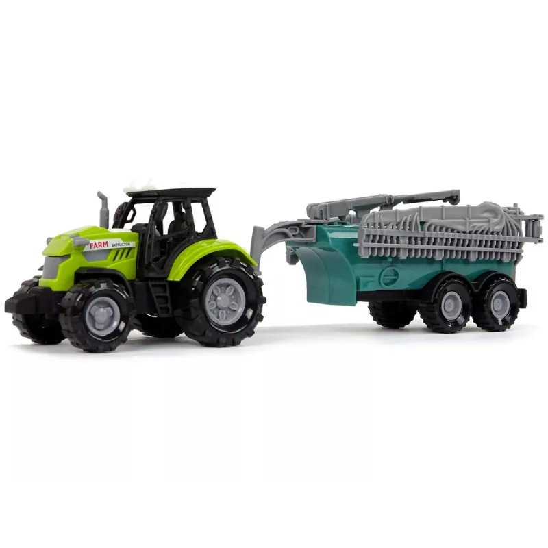 LEAN TOYS Tractor de granja con pulverizador sonido de granja verde