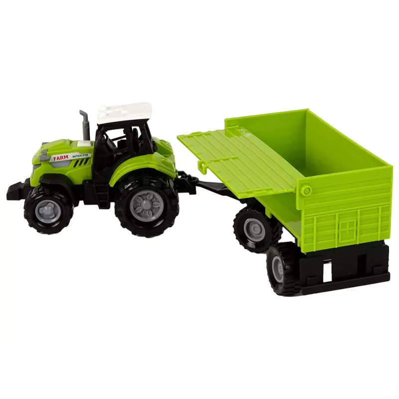 LEAN TOYS Tractor de granja con remolque luces y sonidos verde