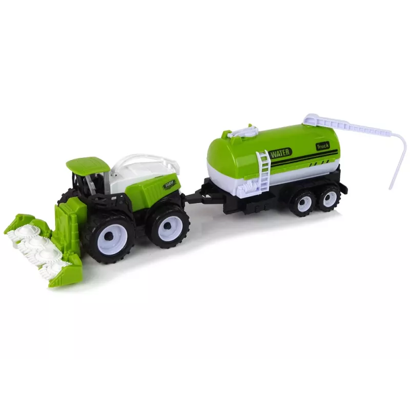 LEAN TOYS Set de vehículos de granja Tractor Cosechadora Cisterna Semirremolque