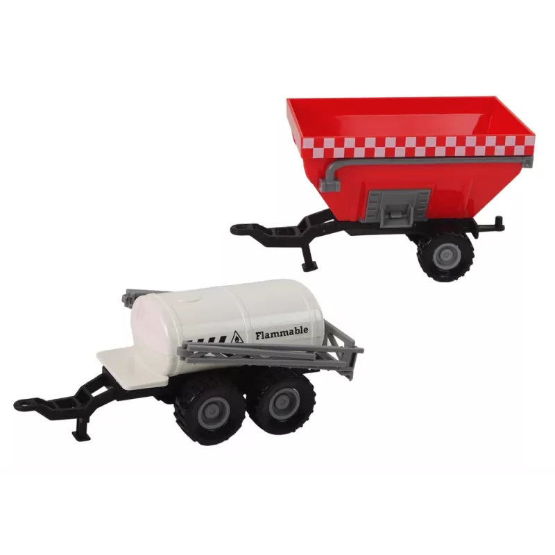 LEAN TOYS Set tractor granjero + 2 máquinas de granja set camión de granja