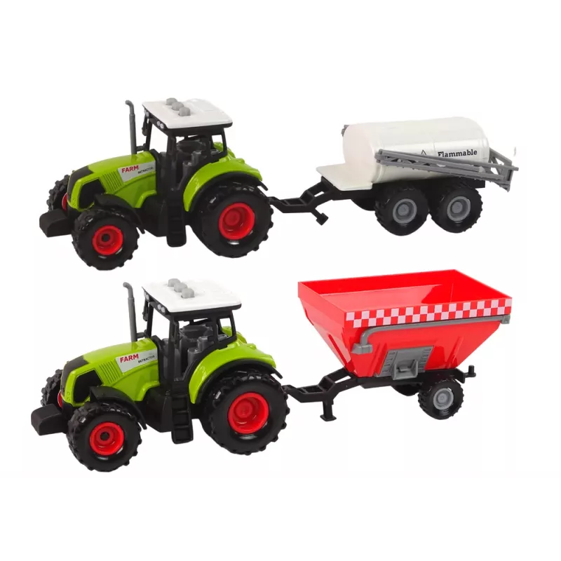 LEAN TOYS Set tractor granjero + 2 máquinas de granja set camión de granja