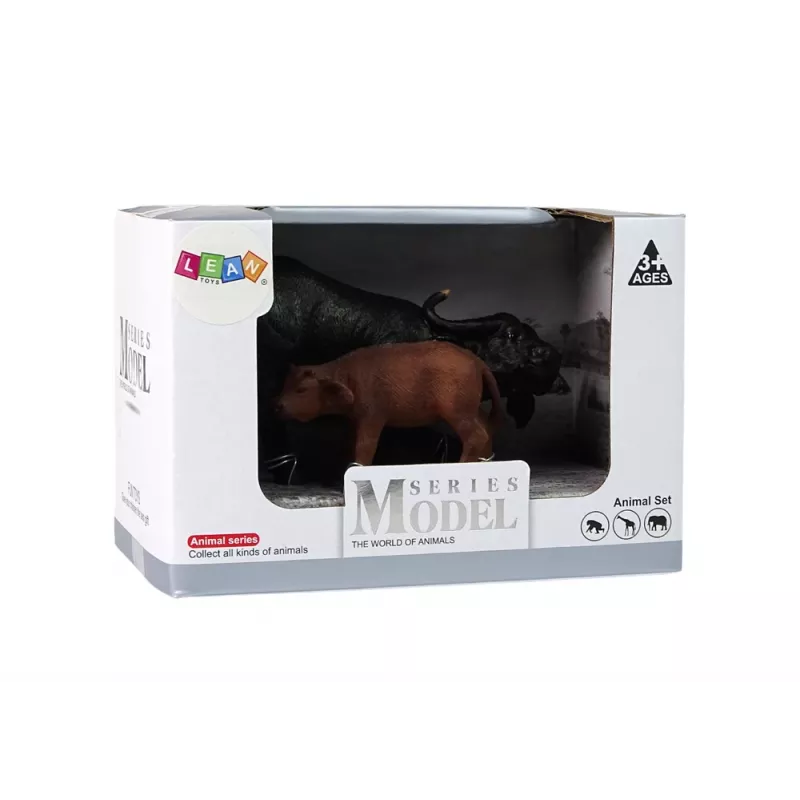LEAN TOYS Figura cría de búfalo animales del zoo africano