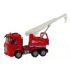 LEAN TOYS Set de bomberos con grúa, señales de tráfico y bombero