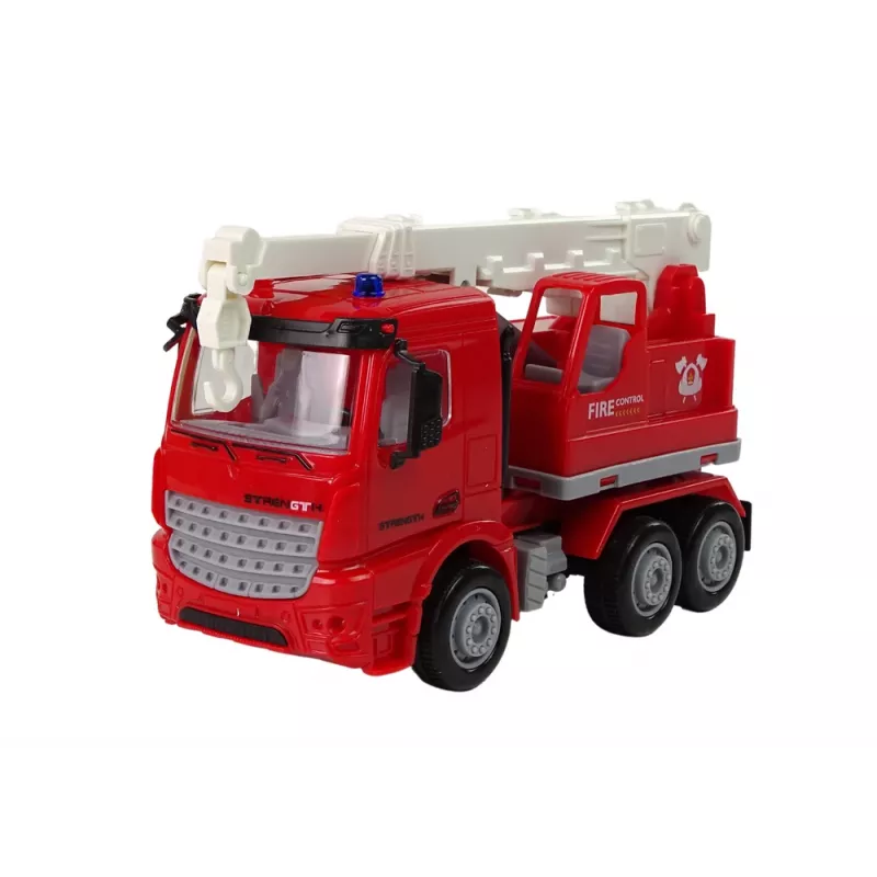 LEAN TOYS Set de bomberos con grúa, señales de tráfico y bombero