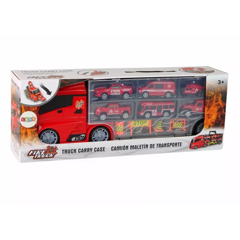 LEAN TOYS Camión de Bomberos Grúa Coches de Juguete Set