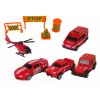 LEAN TOYS Camión de Bomberos Grúa Coches de Juguete Set
