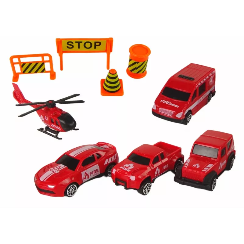 LEAN TOYS Camión de Bomberos Grúa Coches de Juguete Set