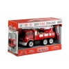LEAN TOYS Coche de bomberos con rampa desmontable + herramientas