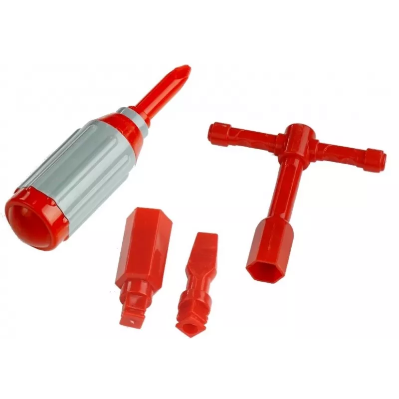 LEAN TOYS Coche de bomberos con rampa desmontable + herramientas
