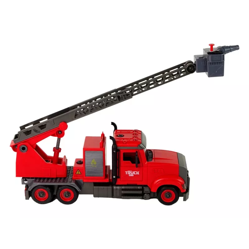 LEAN TOYS Camión de Bomberos con Accesorios de Atornillado Rojo