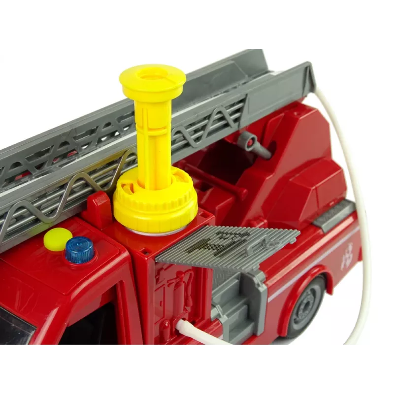 LEAN TOYS Camión de bomberos rojo sonidos de agua luces