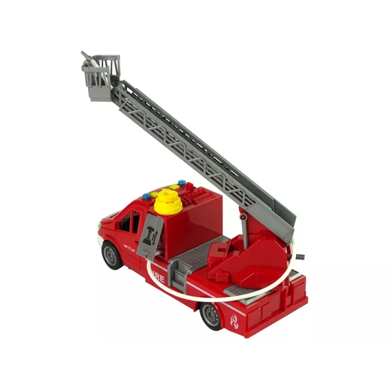LEAN TOYS Camión de bomberos rojo sonidos de agua luces