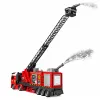 LEAN TOYS Camión de bomberos con escalera extensible hasta 69 cm, luz, sonido y cañón de agua