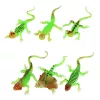 LEAN TOYS Figura de goma lagarto luminoso verde fluorescente 15cm