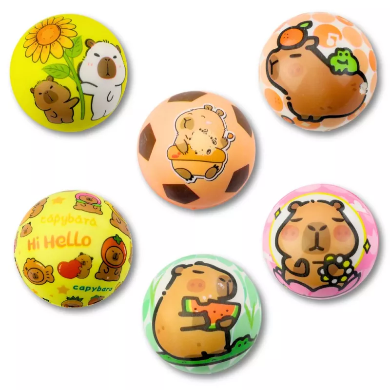 LEAN TOYS Pelota de espuma para saltar Capybara 6,5 cm