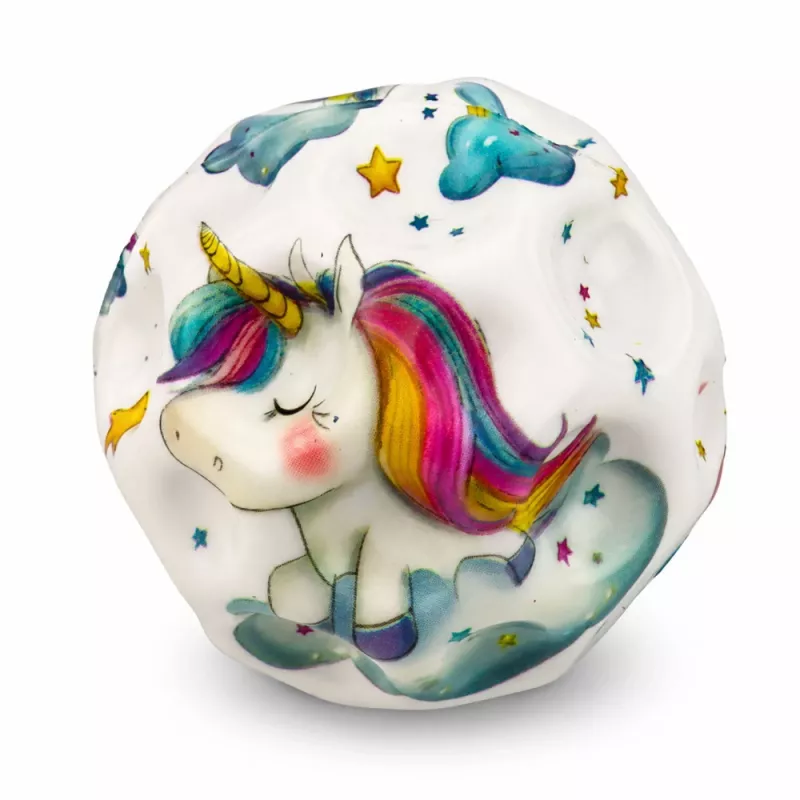 LEAN TOYS Pelota de espuma con relieves para saltar antiestrés unicornio 7cm