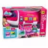 LEAN TOYS Avión de pasajeros plegable 2 en 1 para muñecas Rosa – Set de casa de muñecas transformable para muñecas de 30 cm