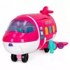 LEAN TOYS Avión de pasajeros plegable 2 en 1 para muñecas Rosa – Set de casa de muñecas transformable para muñecas de 30 cm