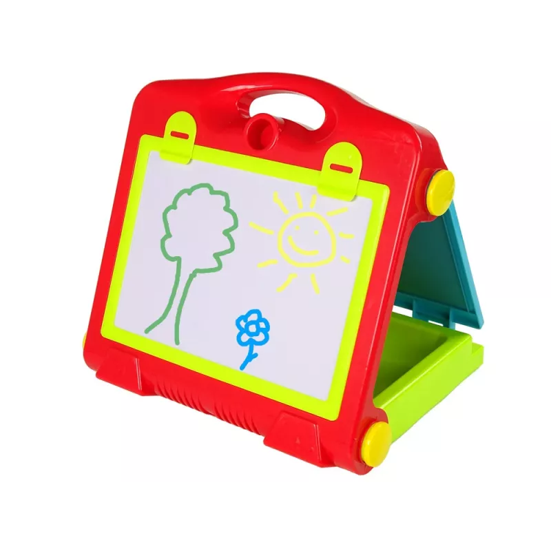 LEAN TOYS Maletín pizarra plegable 2en1 - tiza y rotulador