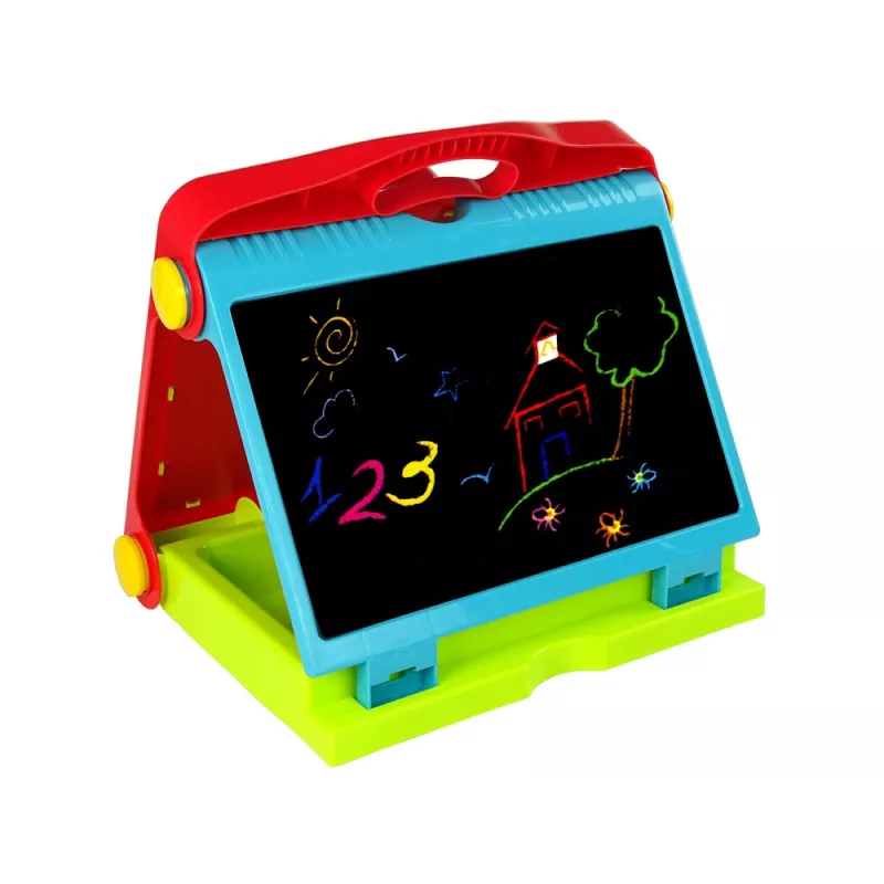 LEAN TOYS Maletín pizarra plegable 2en1 - tiza y rotulador