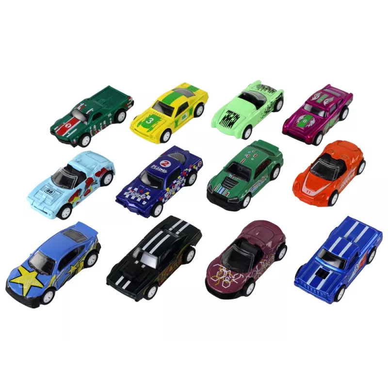 LEAN TOYS Set de vehículos de fricción 12 ELE Metal 1:64