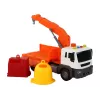 LEAN TOYS Camión de Basura con Grúa Motor de Fricción Naranja 1:16