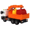 LEAN TOYS Camión de Basura con Grúa Motor de Fricción Naranja 1:16