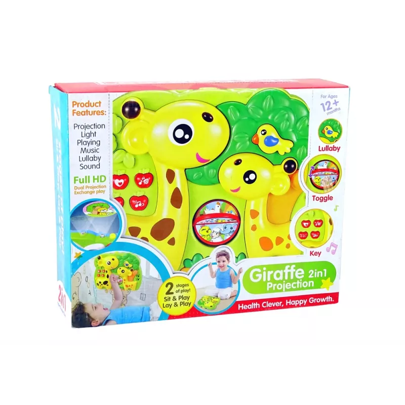 LEAN TOYS Jirafa proyector 2en1 - móvil de cuna para bebés