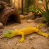 LEAN TOYS Geco dorado Figura de goma elástica reptil realista 15,5 cm