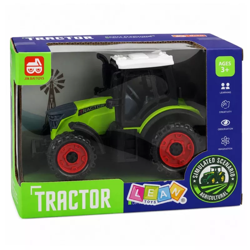 Tractor verde LEAN TOYS de 15 cm con fricción